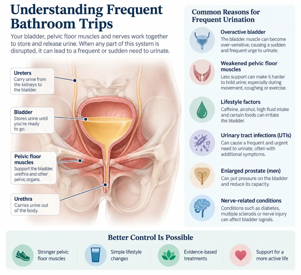 urinary incontinence symptoms and treatment options guide detailed infographics by incontinence direct Leicester